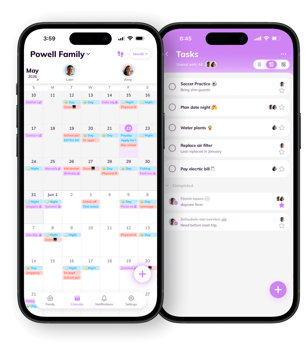 Cubbily shared calendar for couples preview